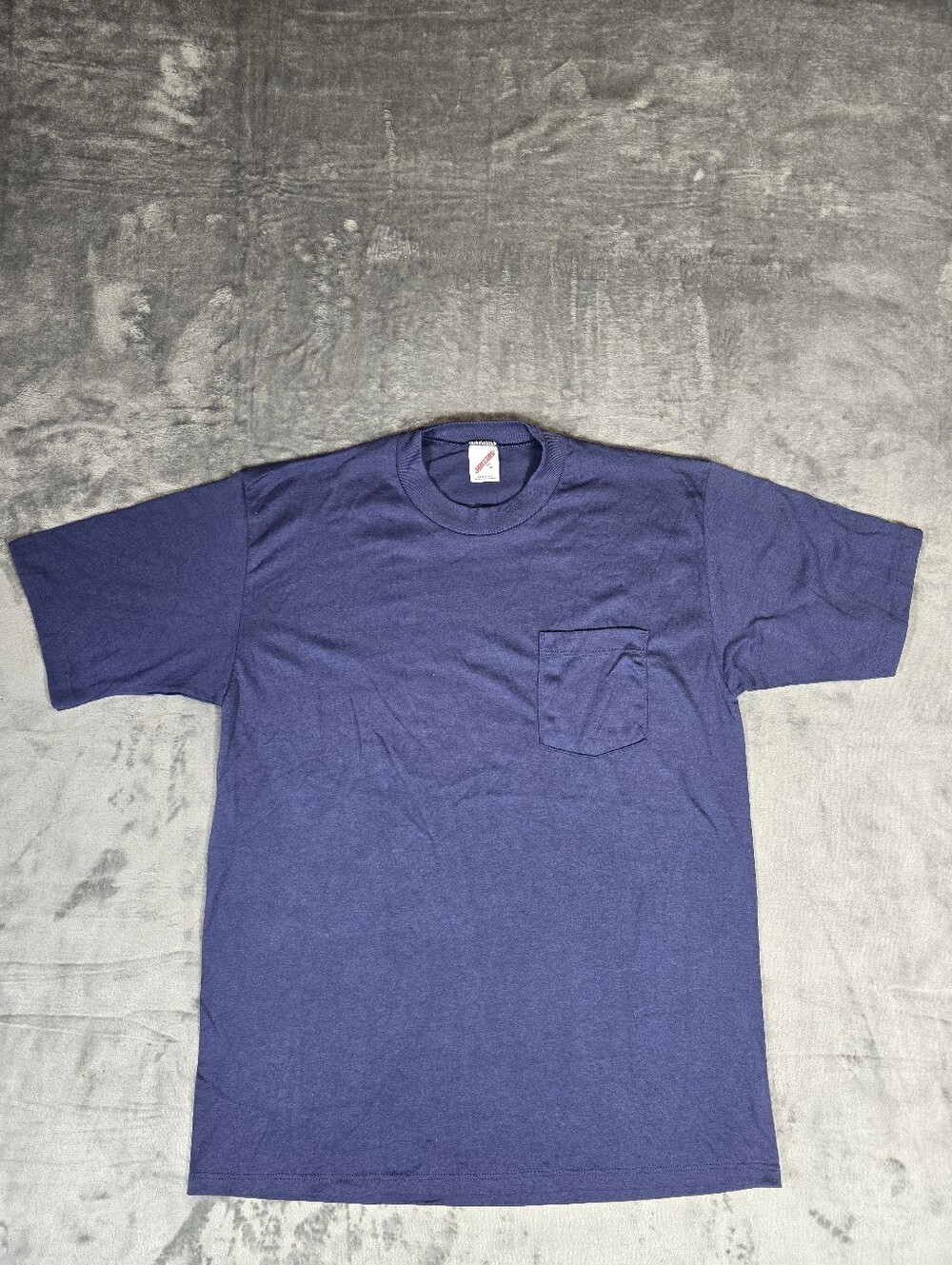 Vintage Jerzees Navy Blank Pocket T Shirt Size XL Fits Large